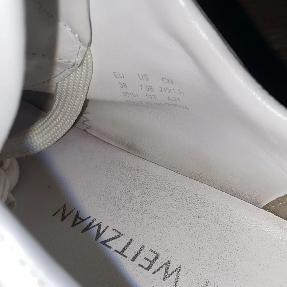 Stuart Weitzman SW, Authentic Designer, Willow Runner Mixed Media Sneakers - Picture 9 of 10